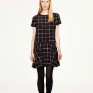 Silk mini dress French comptoirs des cotonniers windowpane drop waist